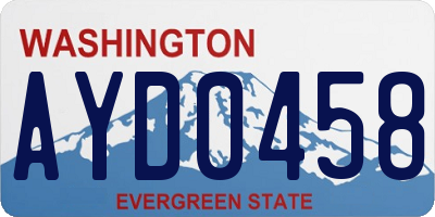 WA license plate AYD0458