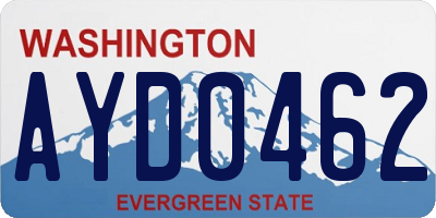 WA license plate AYD0462