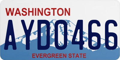 WA license plate AYD0466