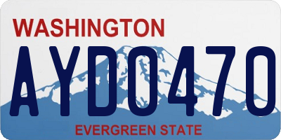WA license plate AYD0470