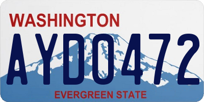 WA license plate AYD0472