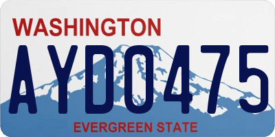WA license plate AYD0475
