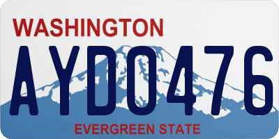 WA license plate AYD0476