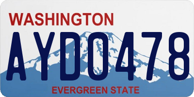 WA license plate AYD0478