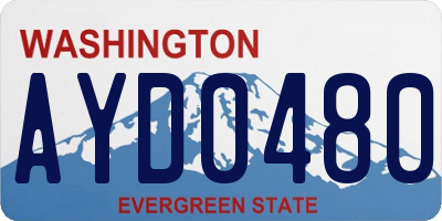 WA license plate AYD0480