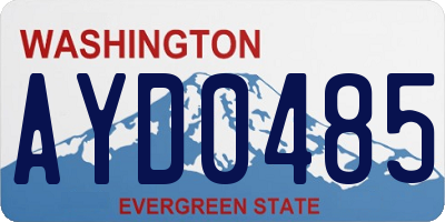 WA license plate AYD0485