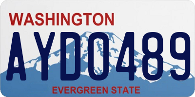 WA license plate AYD0489