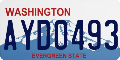 WA license plate AYD0493