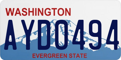 WA license plate AYD0494