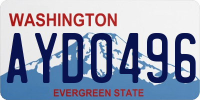 WA license plate AYD0496