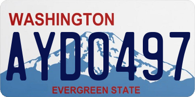 WA license plate AYD0497