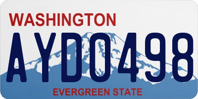 WA license plate AYD0498