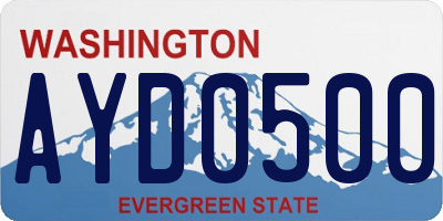 WA license plate AYD0500