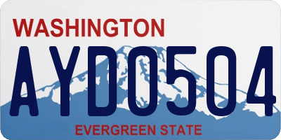 WA license plate AYD0504