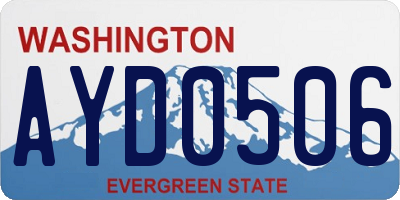 WA license plate AYD0506