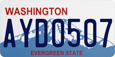 WA license plate AYD0507