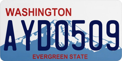 WA license plate AYD0509