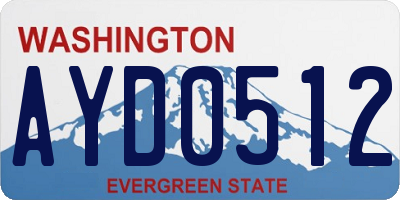 WA license plate AYD0512