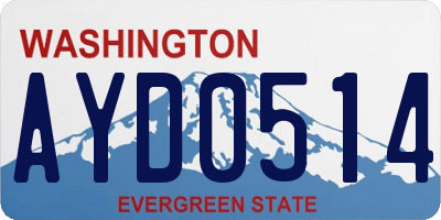 WA license plate AYD0514