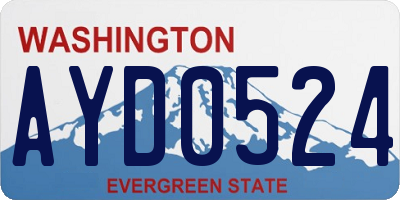 WA license plate AYD0524