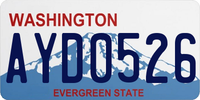 WA license plate AYD0526