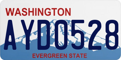 WA license plate AYD0528
