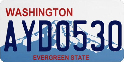 WA license plate AYD0530