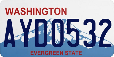 WA license plate AYD0532