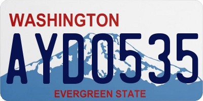 WA license plate AYD0535