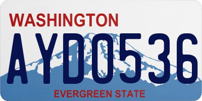 WA license plate AYD0536