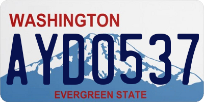 WA license plate AYD0537