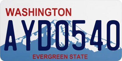 WA license plate AYD0540
