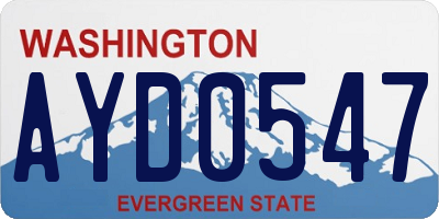 WA license plate AYD0547