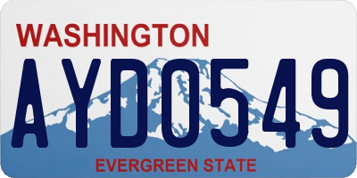 WA license plate AYD0549