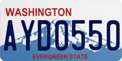 WA license plate AYD0550