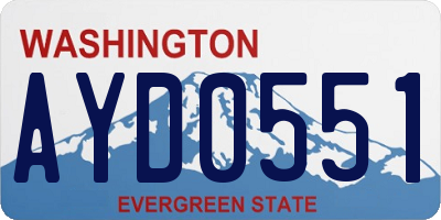 WA license plate AYD0551