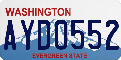 WA license plate AYD0552