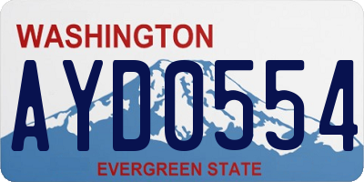 WA license plate AYD0554