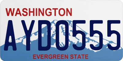 WA license plate AYD0555