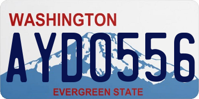 WA license plate AYD0556