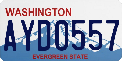 WA license plate AYD0557