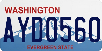 WA license plate AYD0560