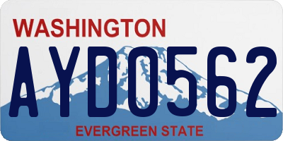 WA license plate AYD0562