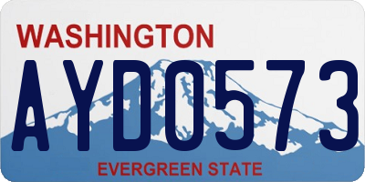 WA license plate AYD0573
