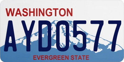 WA license plate AYD0577