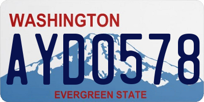 WA license plate AYD0578