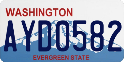 WA license plate AYD0582