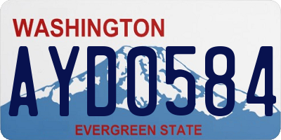 WA license plate AYD0584