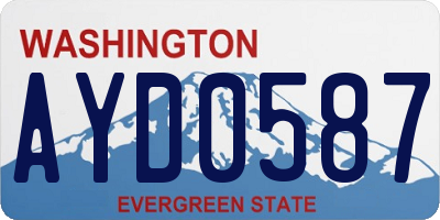 WA license plate AYD0587