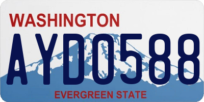 WA license plate AYD0588